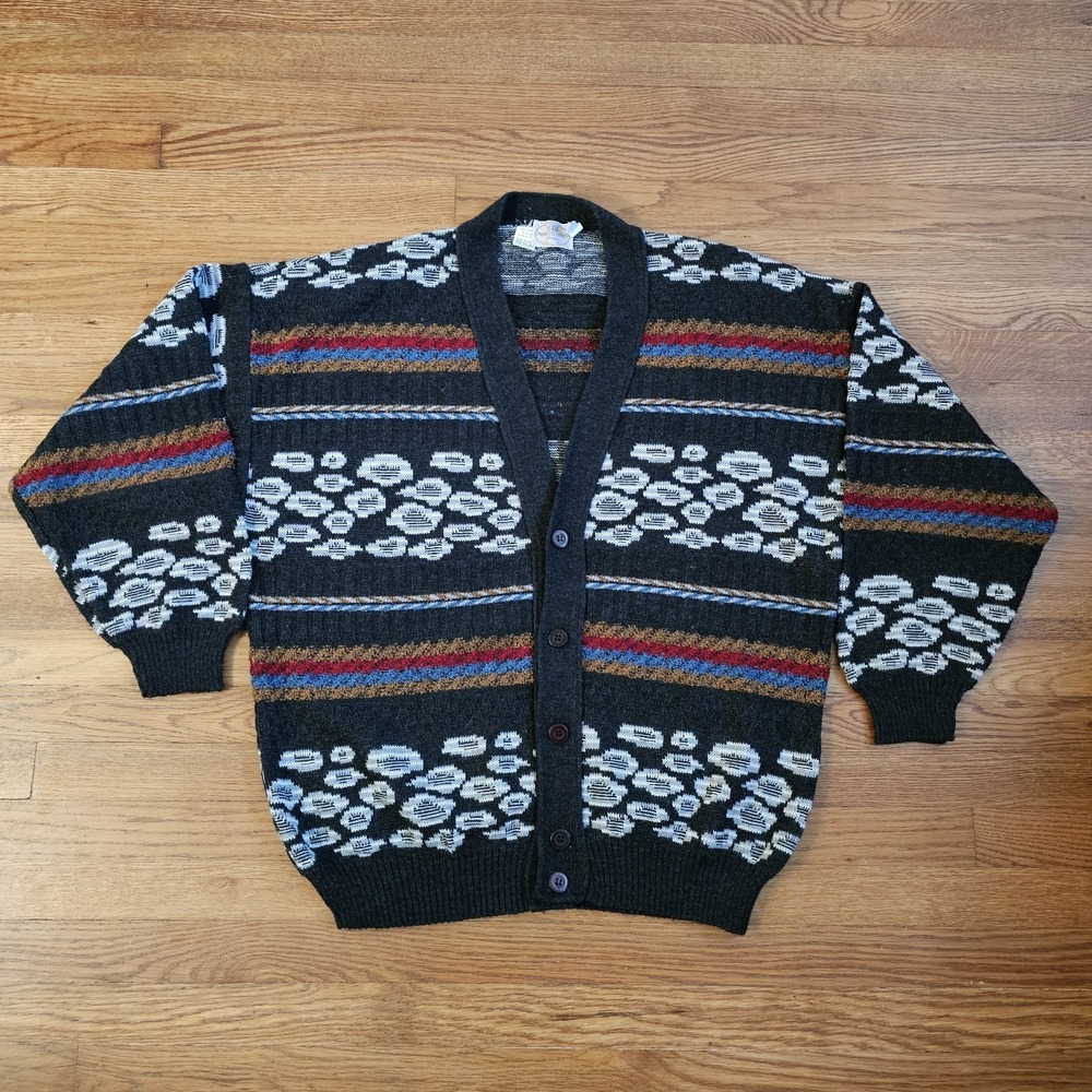 Vintage PRONTO UOMO‎ Grandpa Cardigan Sweater Multicolor  Men's  XL (54)  ITALY